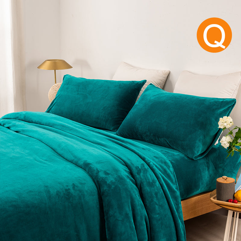 Softouch Thermal 240GSM Super Warm Soft Microplush Sheet Sets Teal