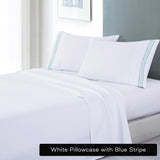 Soft Microfibre Embroidered Stripe Sheet Set