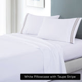 Soft Microfibre Embroidered Stripe Sheet Set